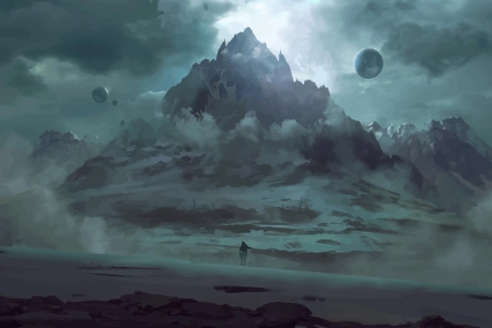 未来主义 幻想艺术 山脉 AI艺术 4K壁纸 3840x2160