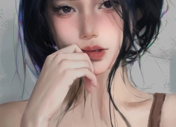 亚洲 女性 观看者 长发  白色背景 肖像显示 手机壁纸 4K壁纸  5000x6667