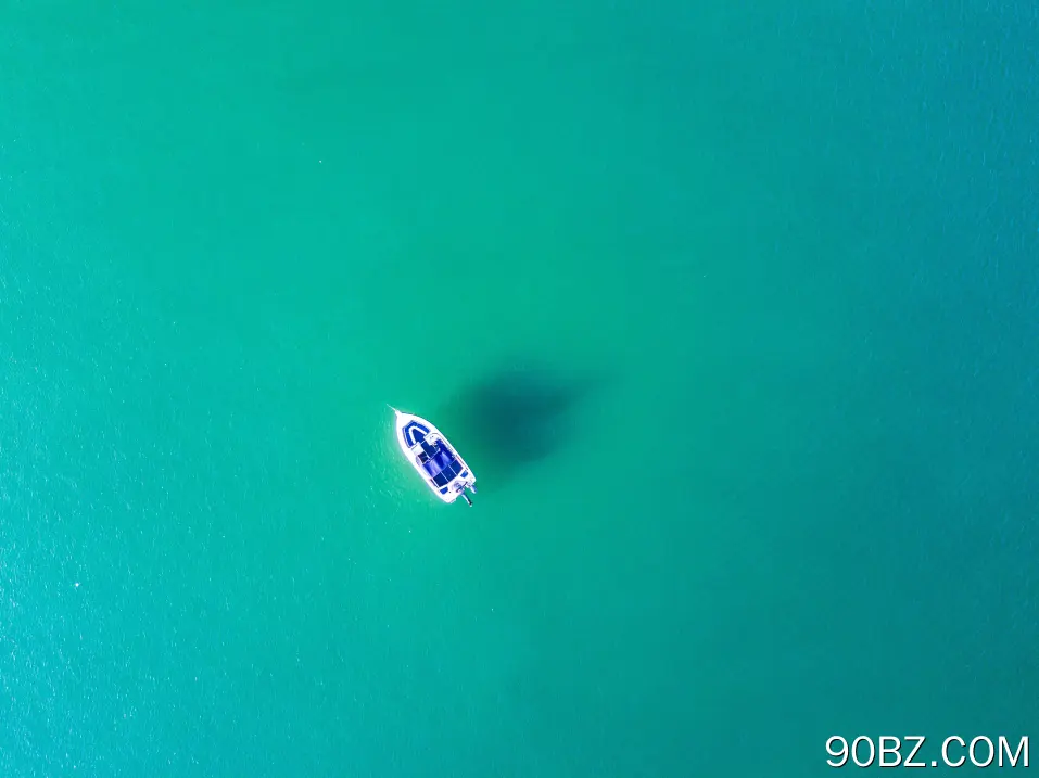 海 蓝 水 船 自然 绿松石 鸟瞰 极简主义  电脑壁纸 4K壁纸