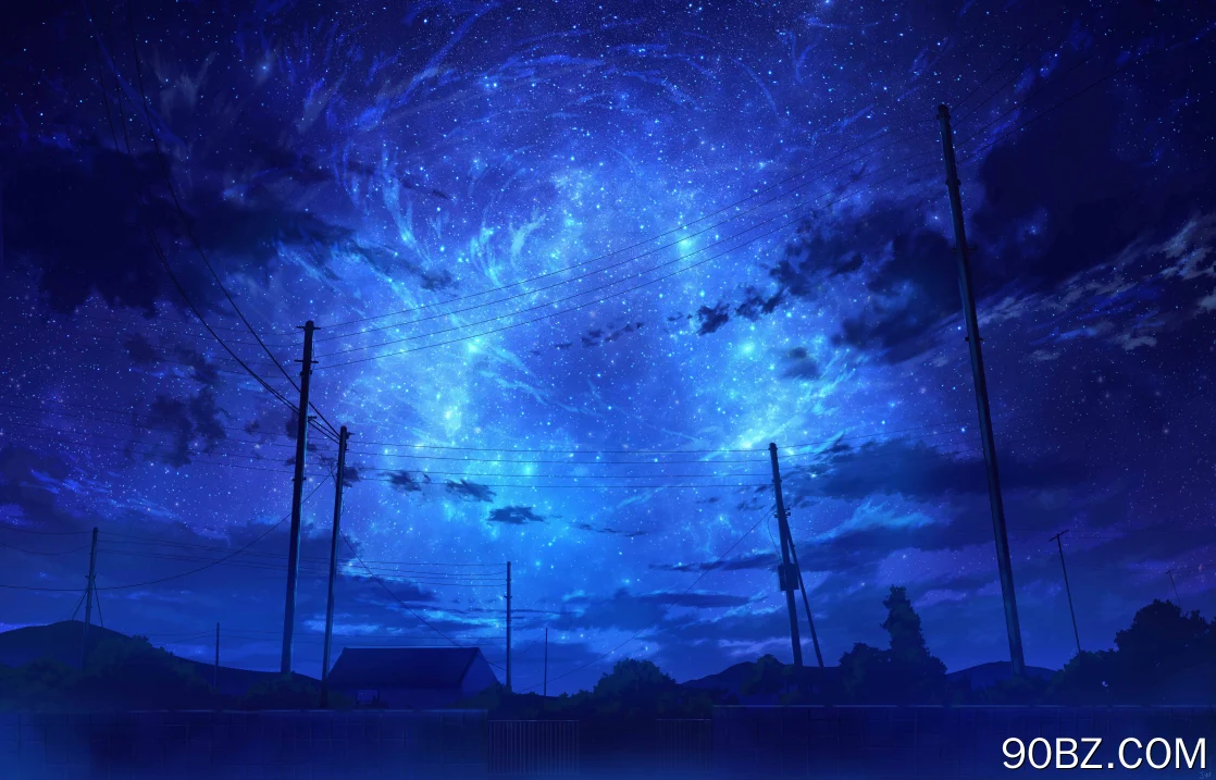 动漫 星夜 星星 夜晚 4K壁纸