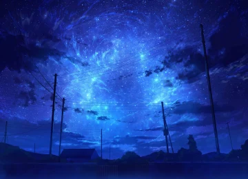 动漫 星夜 星星 夜晚 4K壁纸  7609x4882