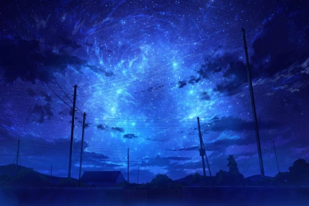 动漫 星夜 星星 夜晚 4K壁纸 7609x4882