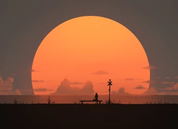 樱海夕阳景  6000x3375