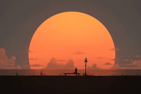 樱海夕阳景 6000x3375