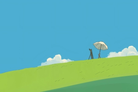 数码艺术 艺术品 风升起 伞 画架  电脑壁纸 4K壁纸 3840x2160