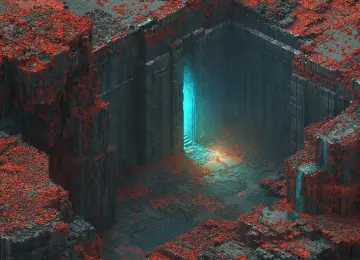  图片 AI艺术 等距 佛像 寺庙 废墟  电脑壁纸 4K壁纸  3840x2160