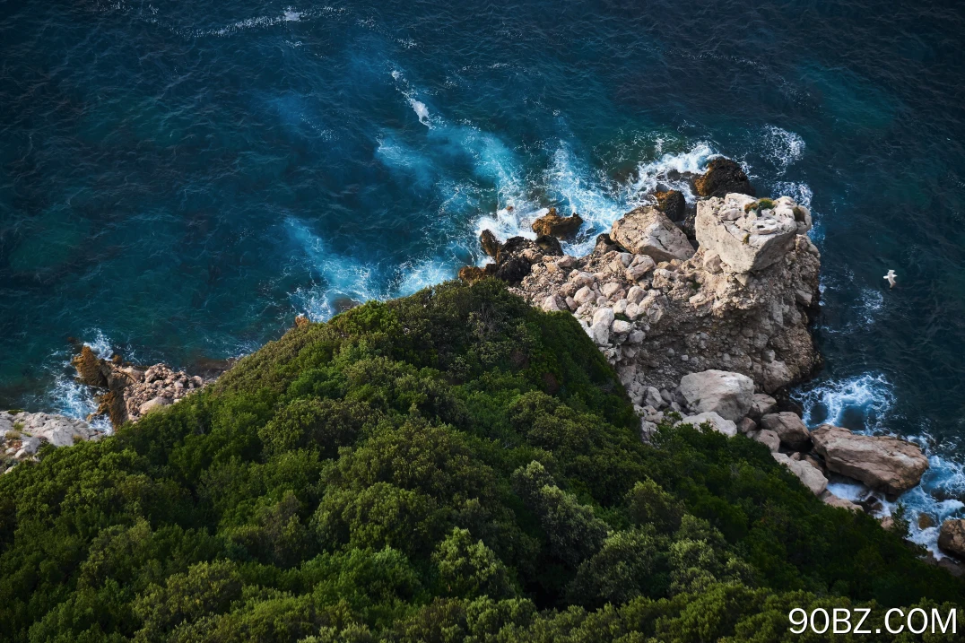 风景 海岸 海洋 鸟瞰 岩石 海浪  电脑壁纸 4K壁纸