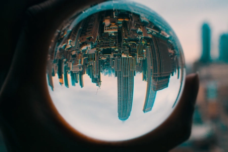 纽约市 水晶 球 风景 城市 城市 天际线 景深 五颜六色 电脑壁纸 4K壁纸 5184x2920