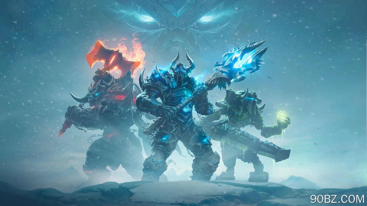 战士 巫妖王 魔兽世界 奇幻艺术 武器 雪 冬天 魔法 游戏CG 死亡骑士 4K壁纸