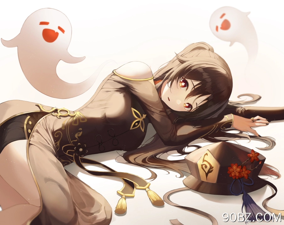 胡桃 原神 帽子 动漫 女孩 幽灵 4K壁纸