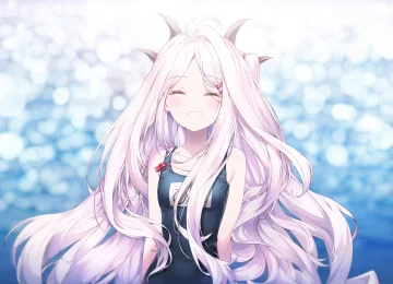 微笑 快乐 长发 白发 动漫 动漫女孩 学校 泳装 蔚蓝档案 4K壁纸  4096x2304