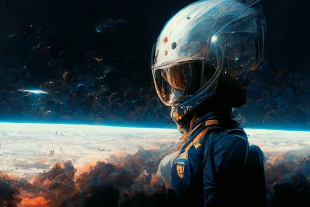 宇航员 太空 行星 恒星 宇宙 外星人 艺术 头盔 外星人  电脑壁纸 4K壁纸 4096x2304