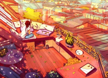  AI艺术 幻想艺术 树叶 城市  电脑壁纸 4K壁纸  3840x2160