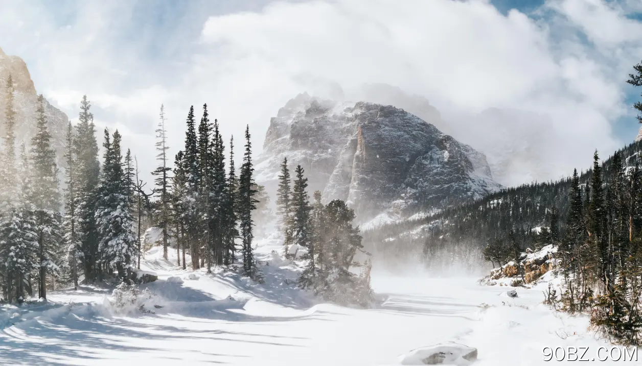 自然 风景 冬天 雪 雾 山 树  电脑壁纸 4K壁纸