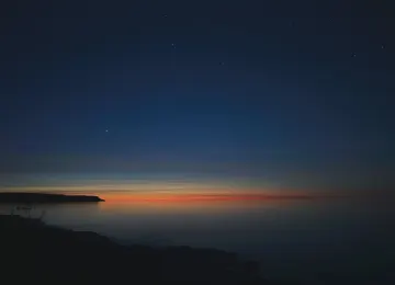 日落 水 星夜 风景 星星 4K壁纸  5184x3456