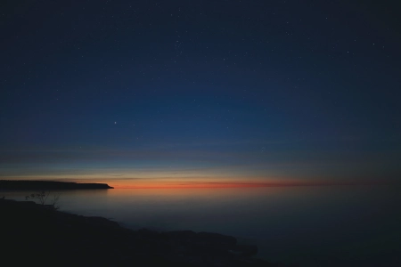 日落 水 星夜 风景 星星 4K壁纸 5184x3456