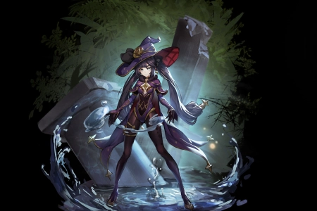 图片 动漫 女孩 女巫 魔法 水魔法 手机壁纸 4K壁纸 5386x5727
