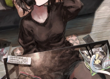动漫 女孩 耳机 手机壁纸 4K壁纸  5299x7066