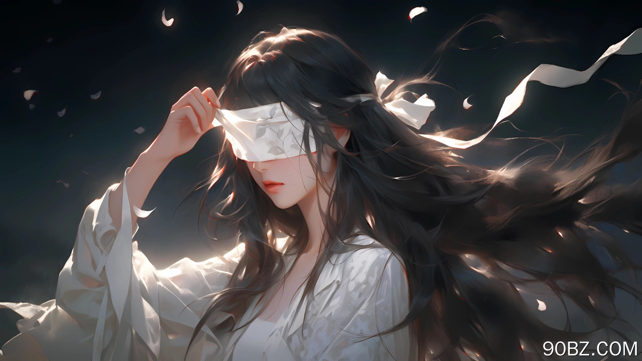 唯美 古风 女孩 长发 蒙眼 4K壁纸