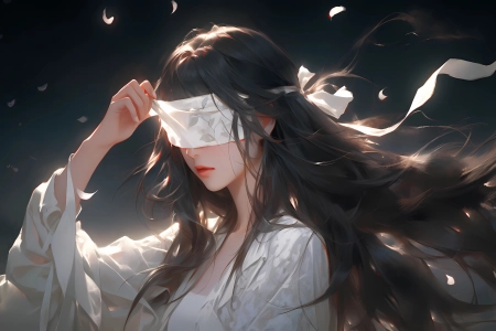 唯美 古风 女孩 长发 蒙眼 4K壁纸 3840x2160