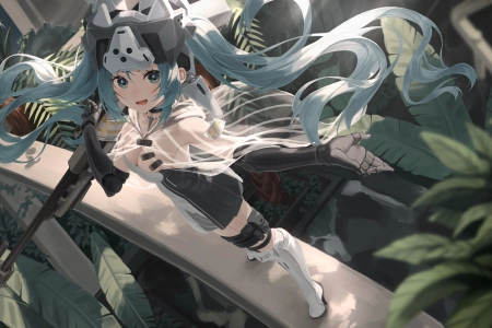 蕾乐艺 动漫 动漫女孩 少女前线 武器 双尾   电脑壁纸 4K壁纸 6985x4035