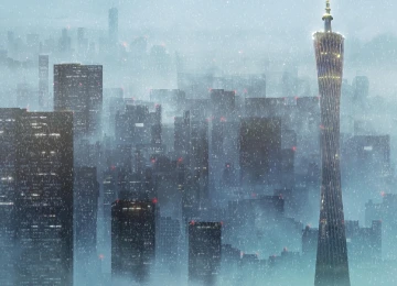 华视 动漫 城市 风光 雪 广州塔 建筑 电脑壁纸 4K壁纸  6586x3473