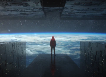  地球 空间 飞船 船 未来派 独自 星星 兜帽 电脑壁纸 4K壁纸  3840x2160