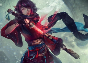 女性 亚洲 武士 奇幻艺术 电脑壁纸 4K壁纸  3840x2400