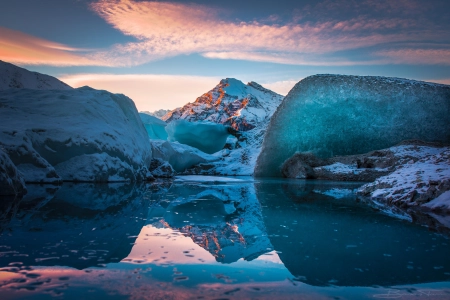 自然 风景 冰 反射 山 雪  电脑壁纸 4K壁纸 6835x4589