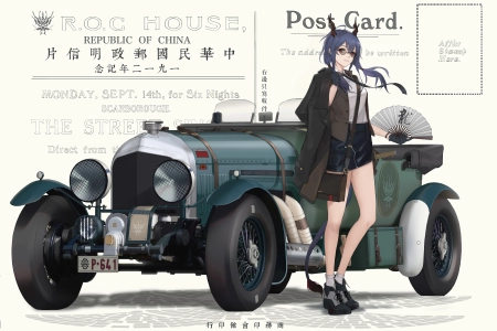 动漫女孩 汽车 手套 明日方舟 4K壁纸 4959x3508
