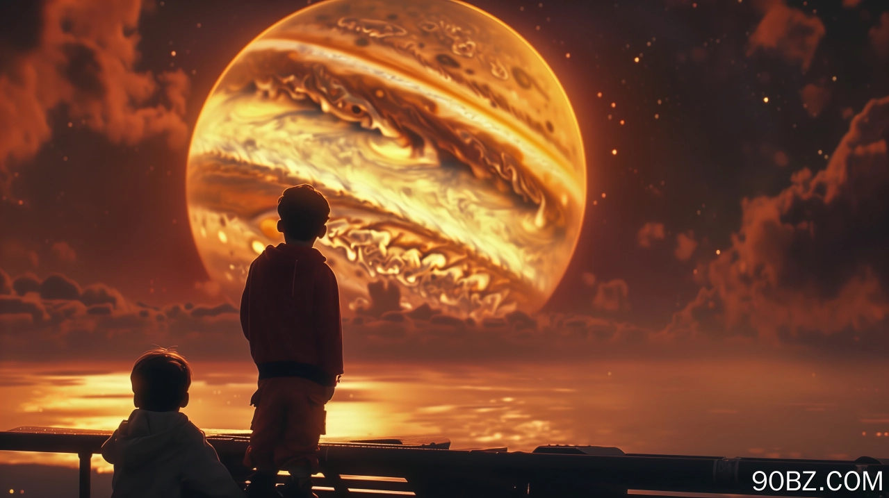 儿童 人工智能艺术 插图 友谊 黄色 木星 云 剪影 电脑壁纸 4K壁纸