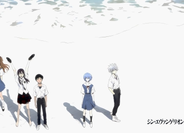 新世纪福音 动漫 动漫女孩 海滩 明日之夜 动漫男孩  4K壁纸  5120x2880