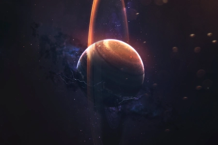 AI艺术 图片 插图 空间艺术 伽利 行星 木星 行星环 恒星 4K壁纸 3840x2400