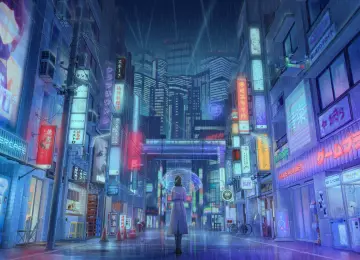 霓虹雨夜街头  3840x2160