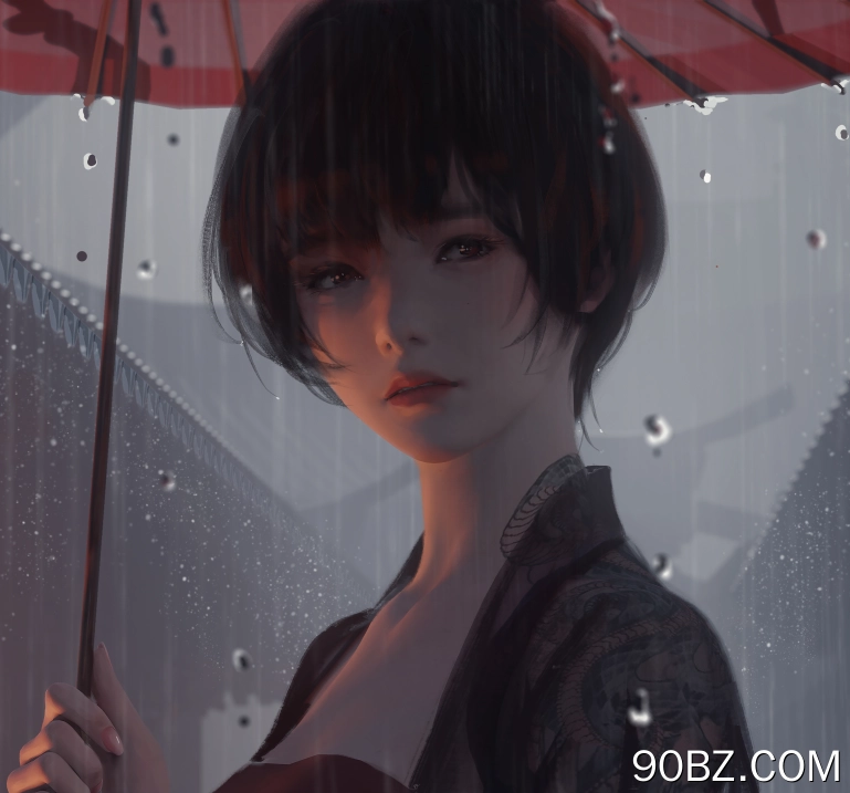 游戏CG角色 雨 伞 图片 动漫女孩 游戏CG艺术 幽灵之刃  电脑壁纸 4K壁纸