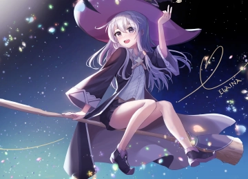 女巫 动漫 动漫女孩 伊莱娜 帽子 扫帚  电脑壁纸 4K壁纸  4000x3000