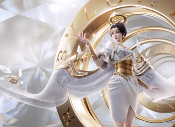 侧视 短发 电子游戏 角色 王者荣耀 游戏 钻石 耳环 珠宝 裙子 4K壁纸  7597x4320