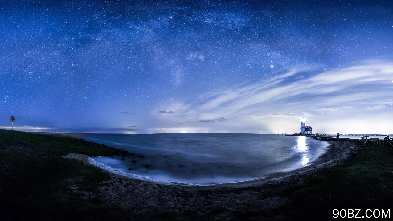 海岸 自然 水 天空 星星 地平线  电脑壁纸 4K壁纸