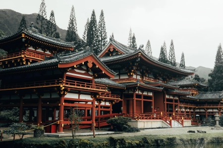 房屋 建筑 寺庙 山林 4K壁纸 3840x2160