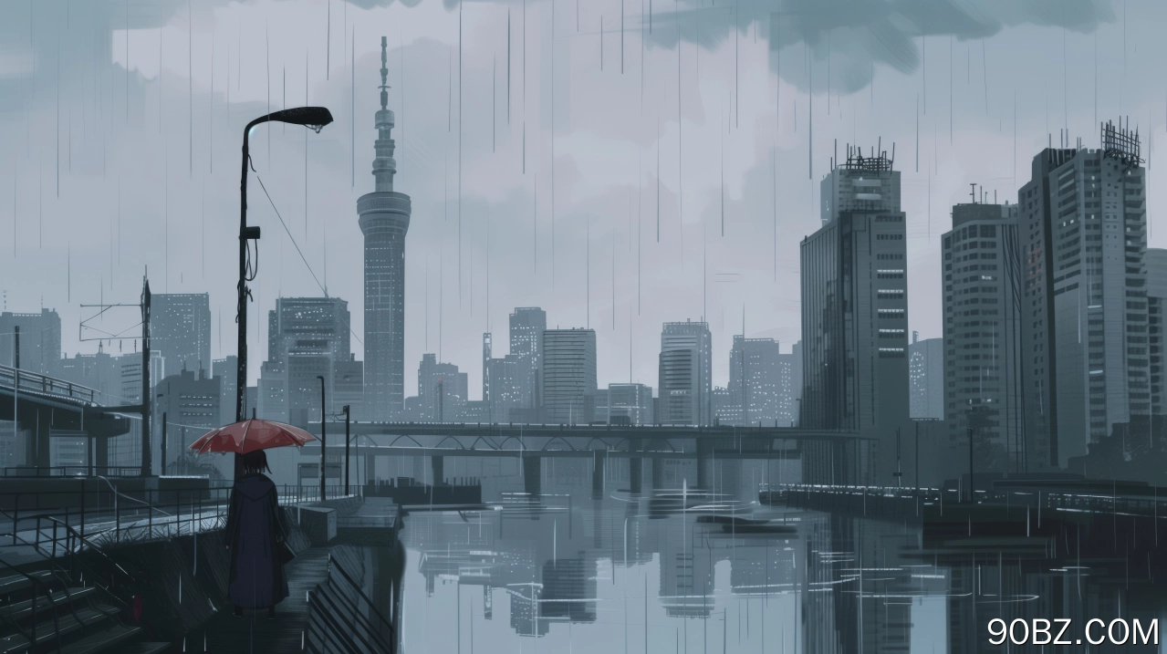 插图 城市 天际线 雨 电脑壁纸 4K壁纸