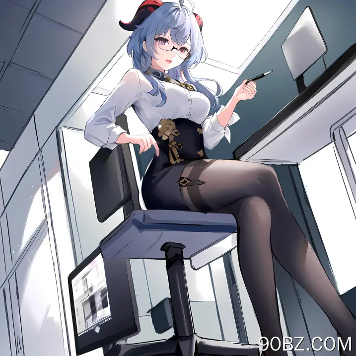 感伤 低角度 眼镜 连裤袜 紫色眼睛 4K壁纸