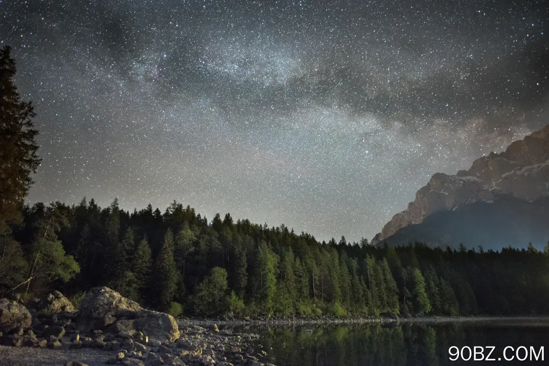 地下城 森林 星夜 树木 湖泊 山脉 景观 自然 4K壁纸