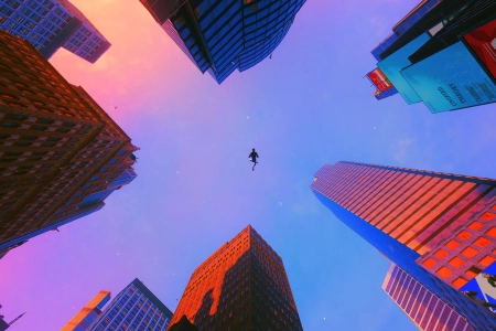 迈尔斯&middot;莫拉莱斯 蜘蛛侠 城市 纽约市 电脑壁纸 4K壁纸 3840x2160