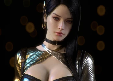 女性 黑发 长发 部 项链 耳环 眼线 简单背景 特写 黑发 4K壁纸  3840x2160