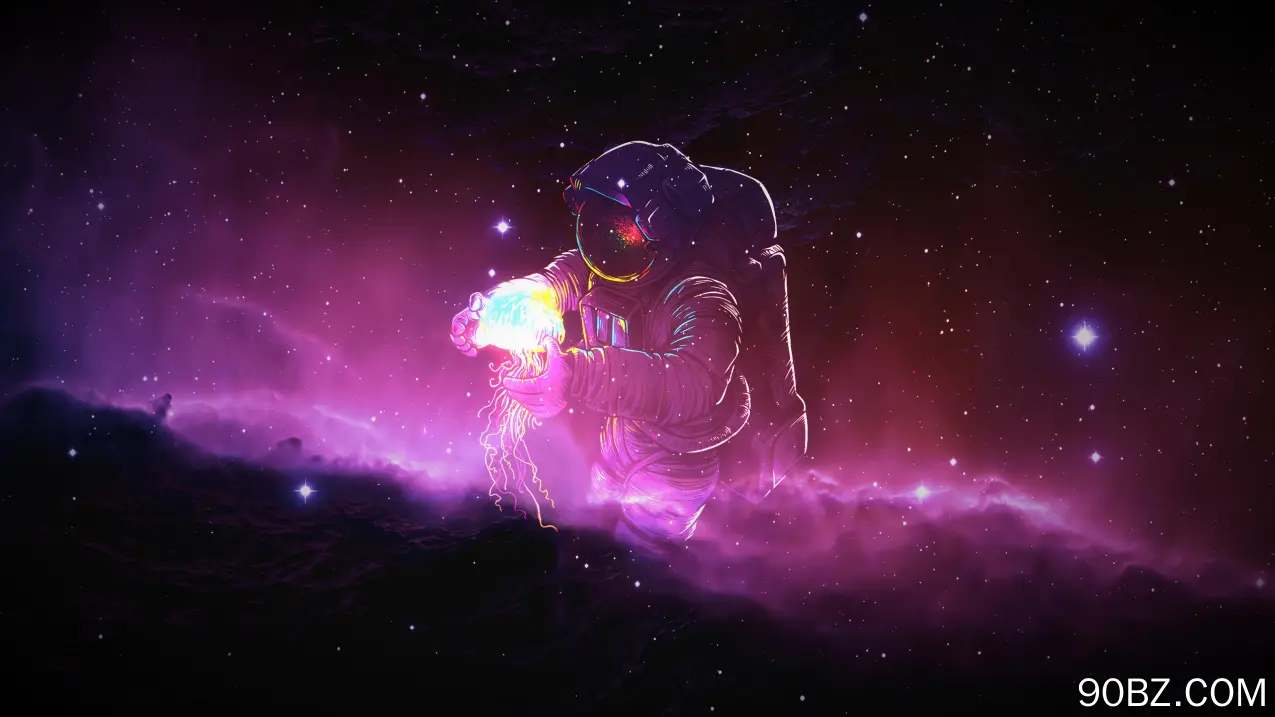 宇航员 宇宙 星云 恒星 水母 太空  电脑壁纸 4K壁纸