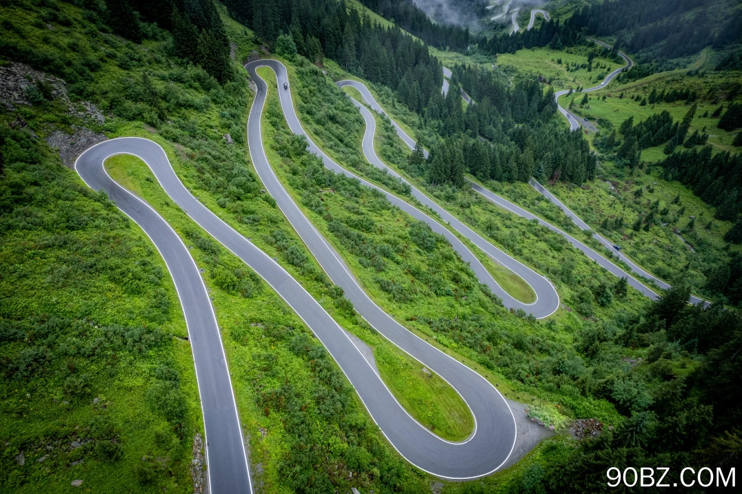 道路 森林 树木 绿色 山脉 自然 风景 丘陵 草地 户外  4K壁纸