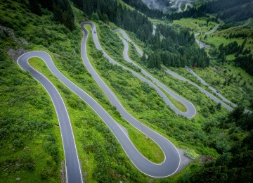 道路 森林 树木 绿色 山脉 自然 风景 丘陵 草地 户外  4K壁纸  5464x3640