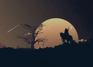 巫师 狂野狩猎 风景 夜晚  电脑壁纸 4K壁纸  3840x2160