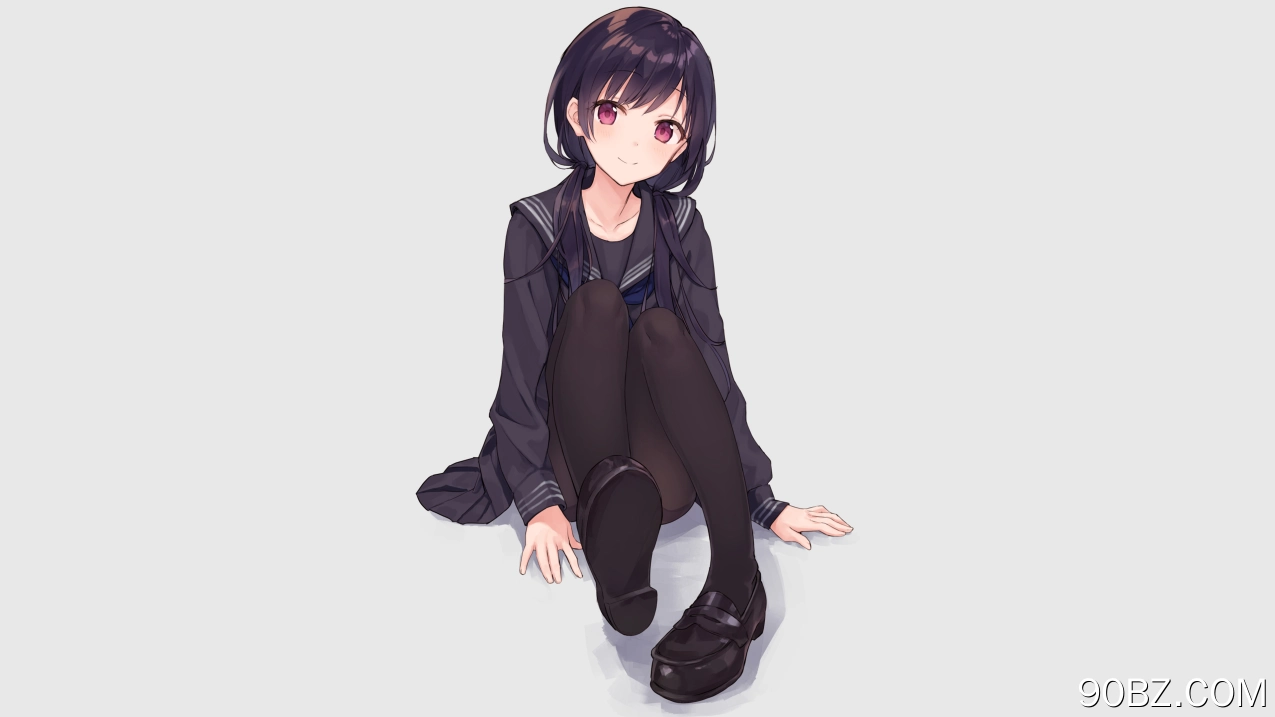 原创 人物 微笑 黑发 动漫 女孩 4K壁纸
