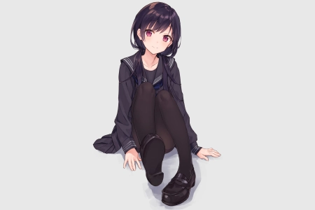 原创 人物 微笑 黑发 动漫 女孩 4K壁纸 3840x2160